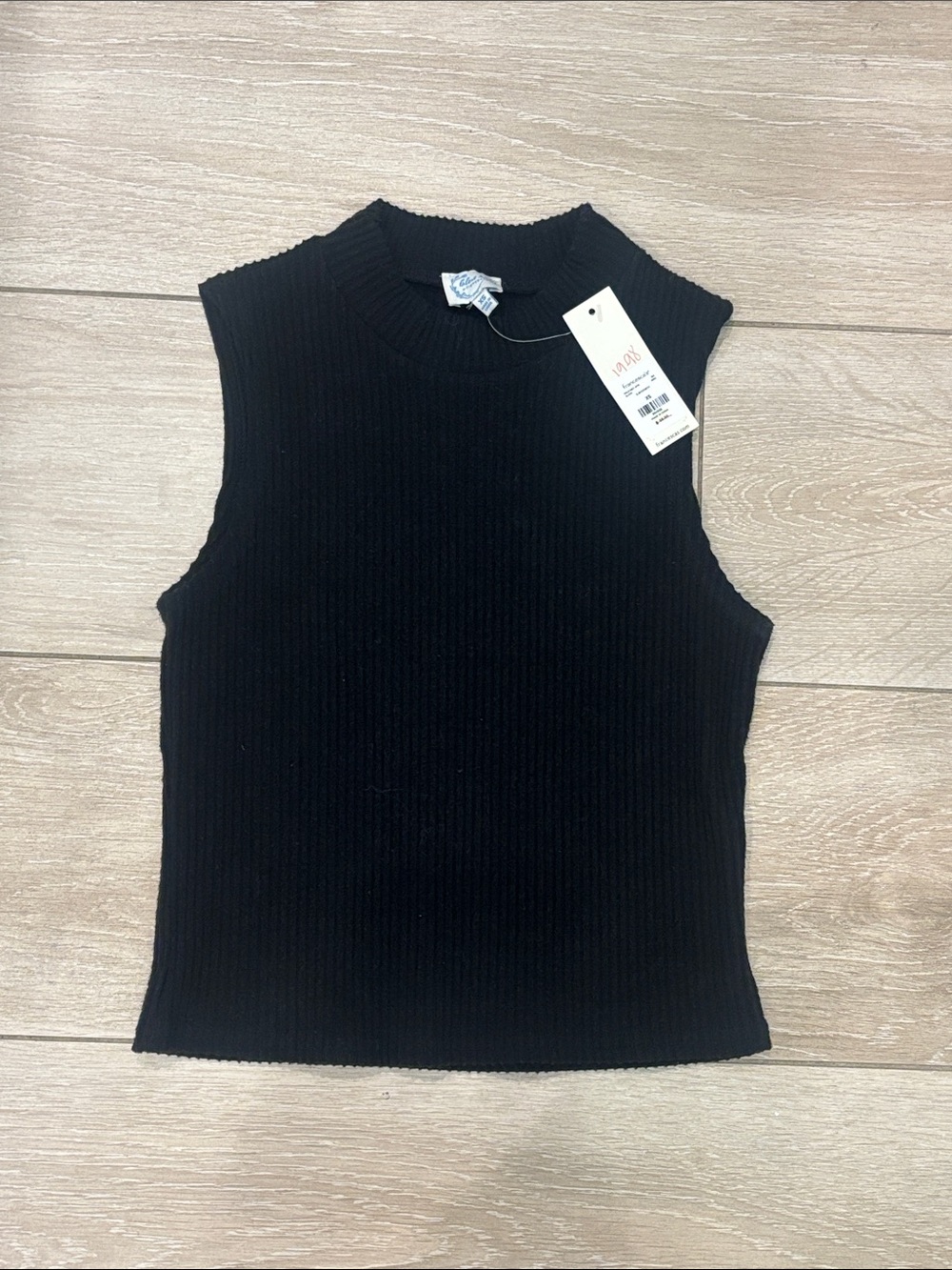 Women’s XS Sleeveless Black Ribbed Mock Neck Top. Blue Rain Francesca’s